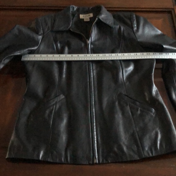 Womens size Large black Alfani Genuine Leather Luxury Jacket WPL 8046 - Picture 8 of 14
